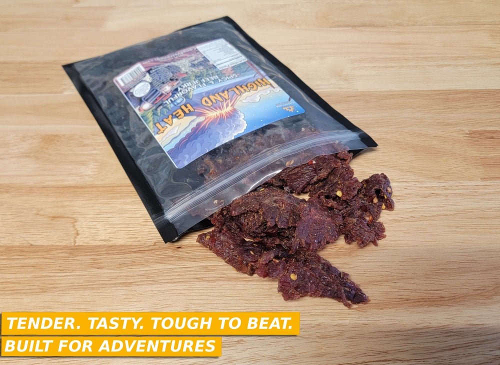 "HIGHLAND HEAT" - SPICY & FLAVORFUL BEEF JERKY - Campfire Cravings - Jerky