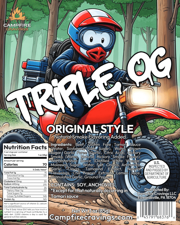 "TRIPLE OG" - ORIGINAL BEEF JERKY - Campfire Cravings -