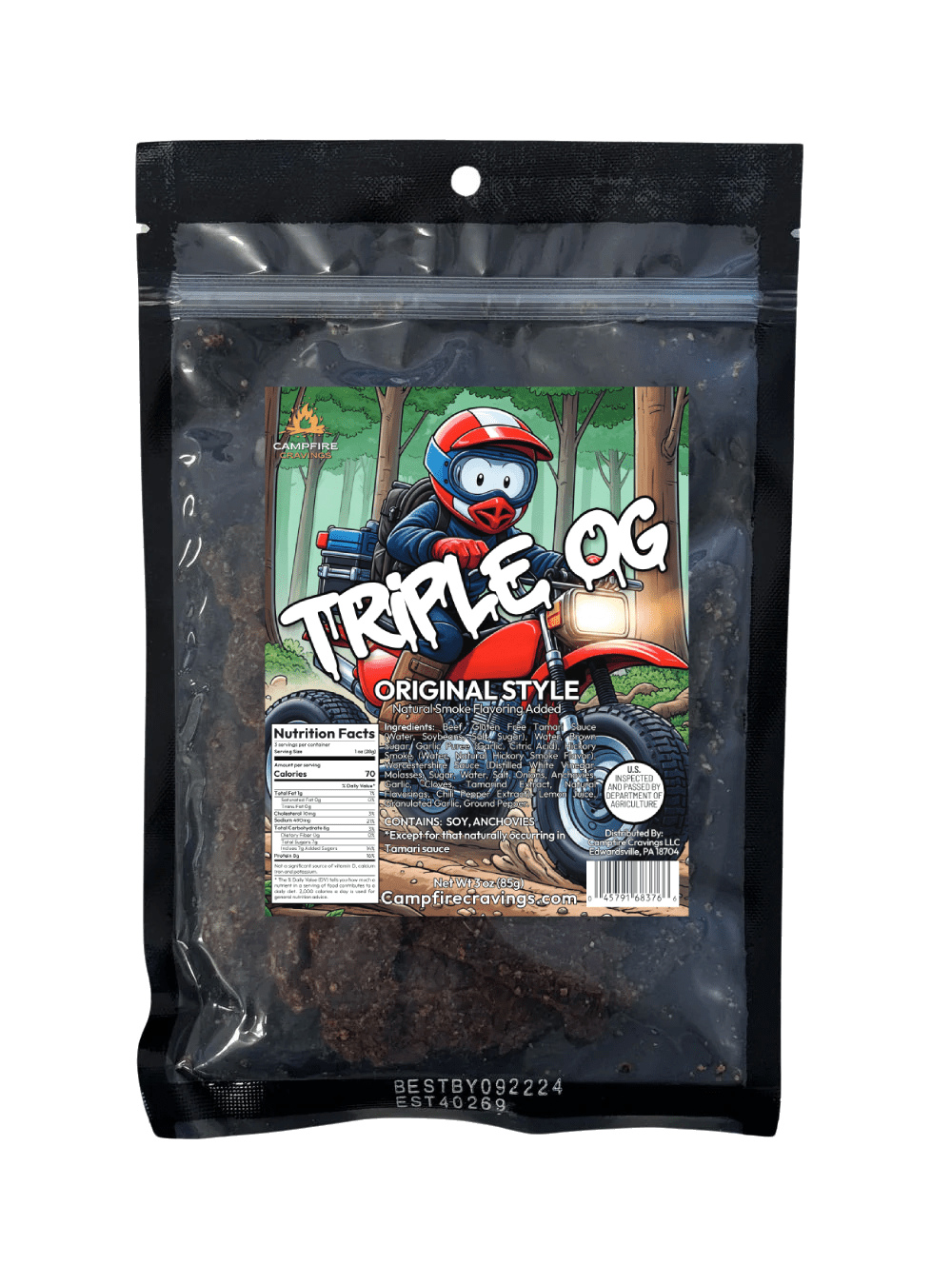 "TRIPLE OG" - ORIGINAL BEEF JERKY - Campfire Cravings - 